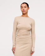 Husk Rib Hemp Jersey Long Sleeve Top - Husk by Zulu and Zephyr