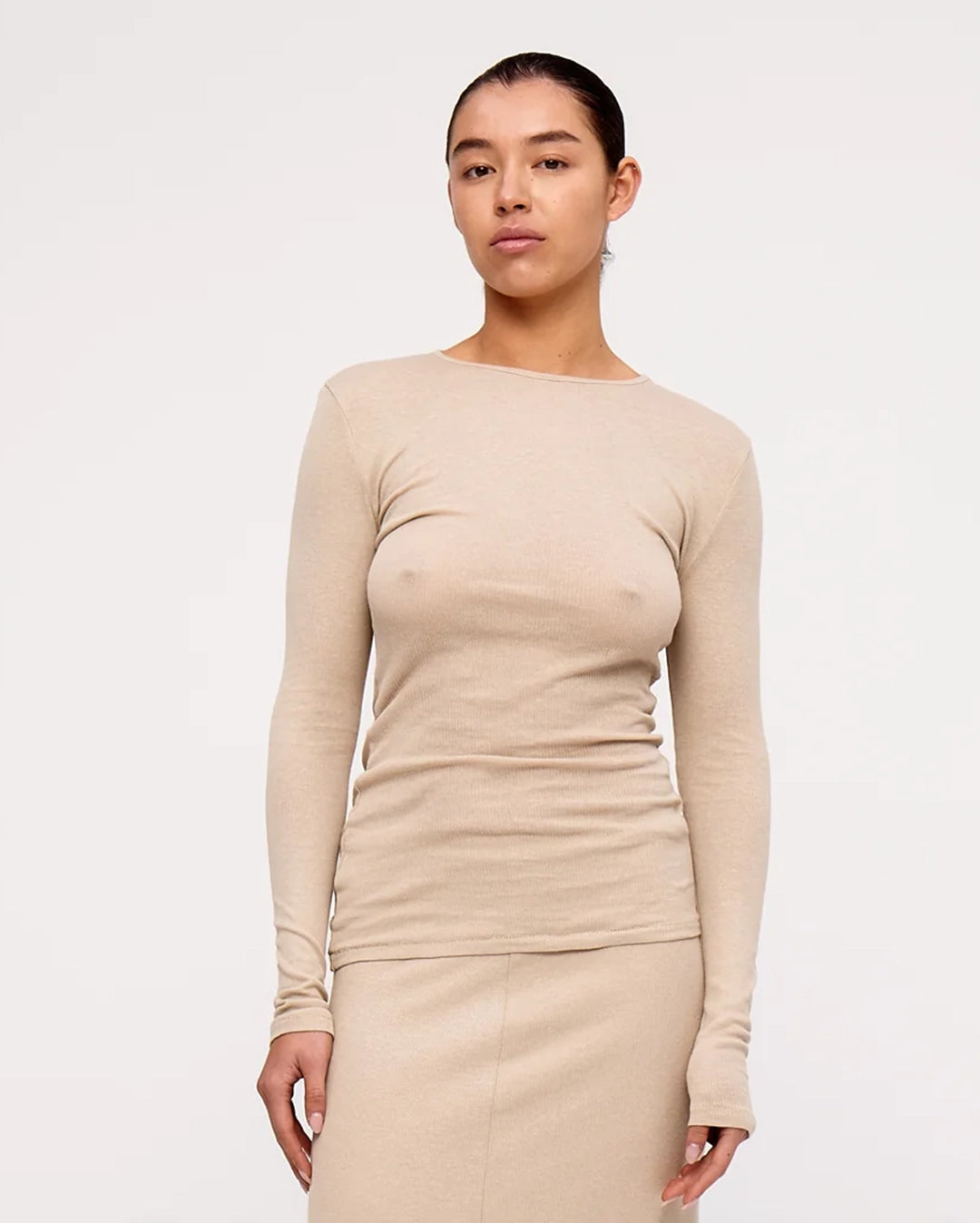 Husk Rib Hemp Jersey Long Sleeve Top - Husk by Zulu and Zephyr