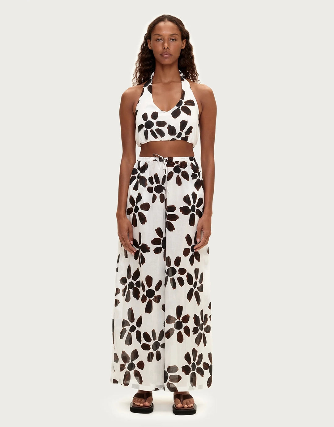 Cotton Pant - Chocolate Flower