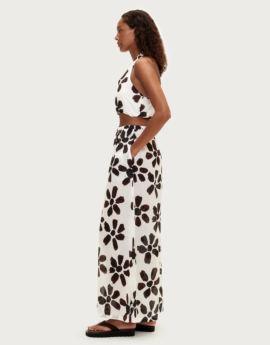 Cotton Pant - Chocolate Flower