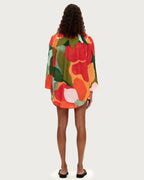 Cotton Silk Shirt - Red Floral by Zulu and Zephyr - view 3