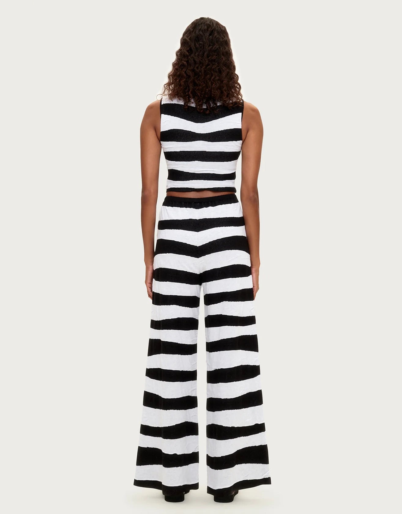 Textured Knit Tank - Black Stripe