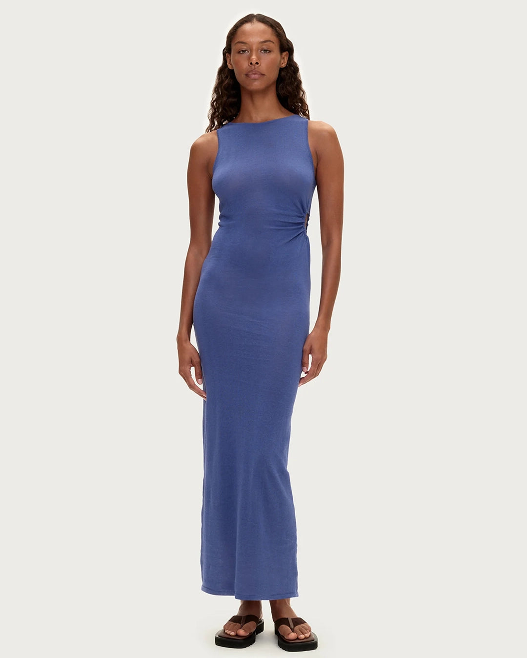 Cut Out Knit Dress - Blue Solid by Zulu and Zephyr - view 2