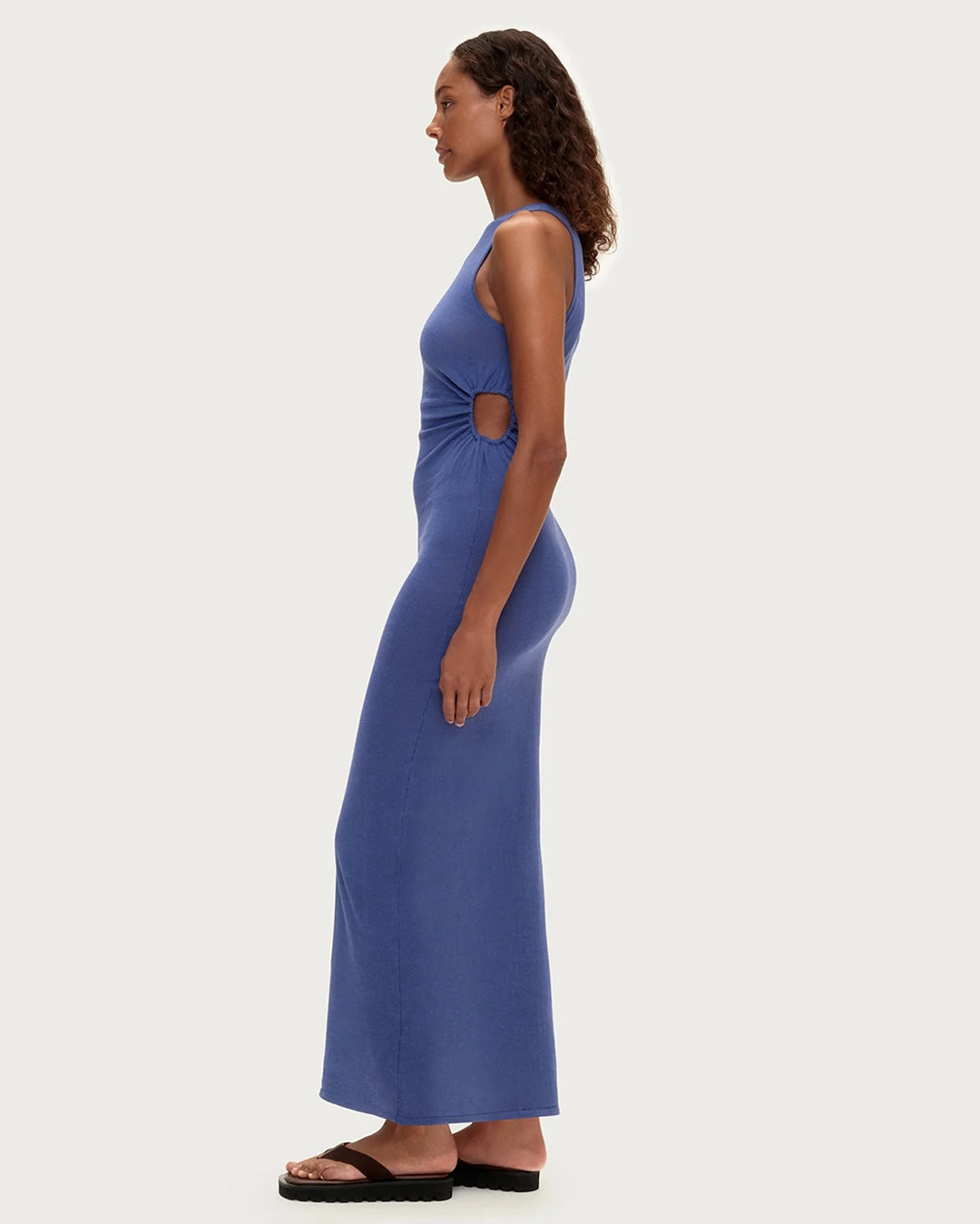 Cut Out Knit Dress - Blue Solid by Zulu and Zephyr - view 3