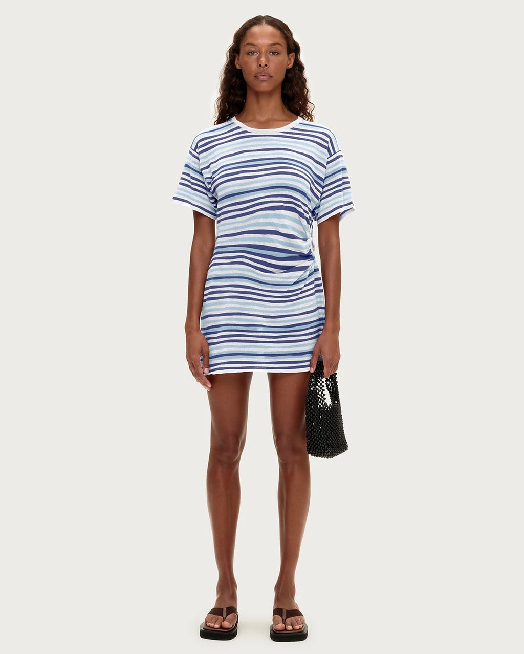 T-Shirt Knit Dress - Blue Stripe by Zulu and Zephyr