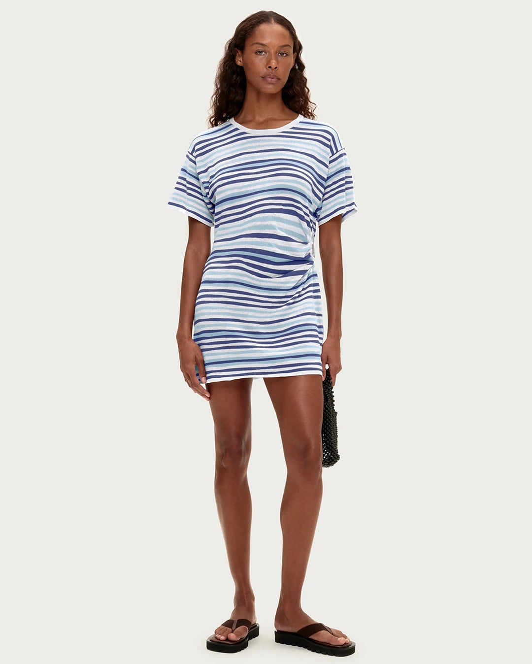 T-Shirt Knit Dress - Blue Stripe by Zulu and Zephyr - view 2
