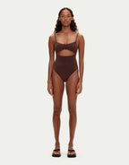 Towelling One Piece - Chocolate by Zulu and Zephyr - view 2