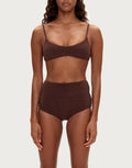 Towelling Bralette Top - Chocolate by Zulu and Zephyr