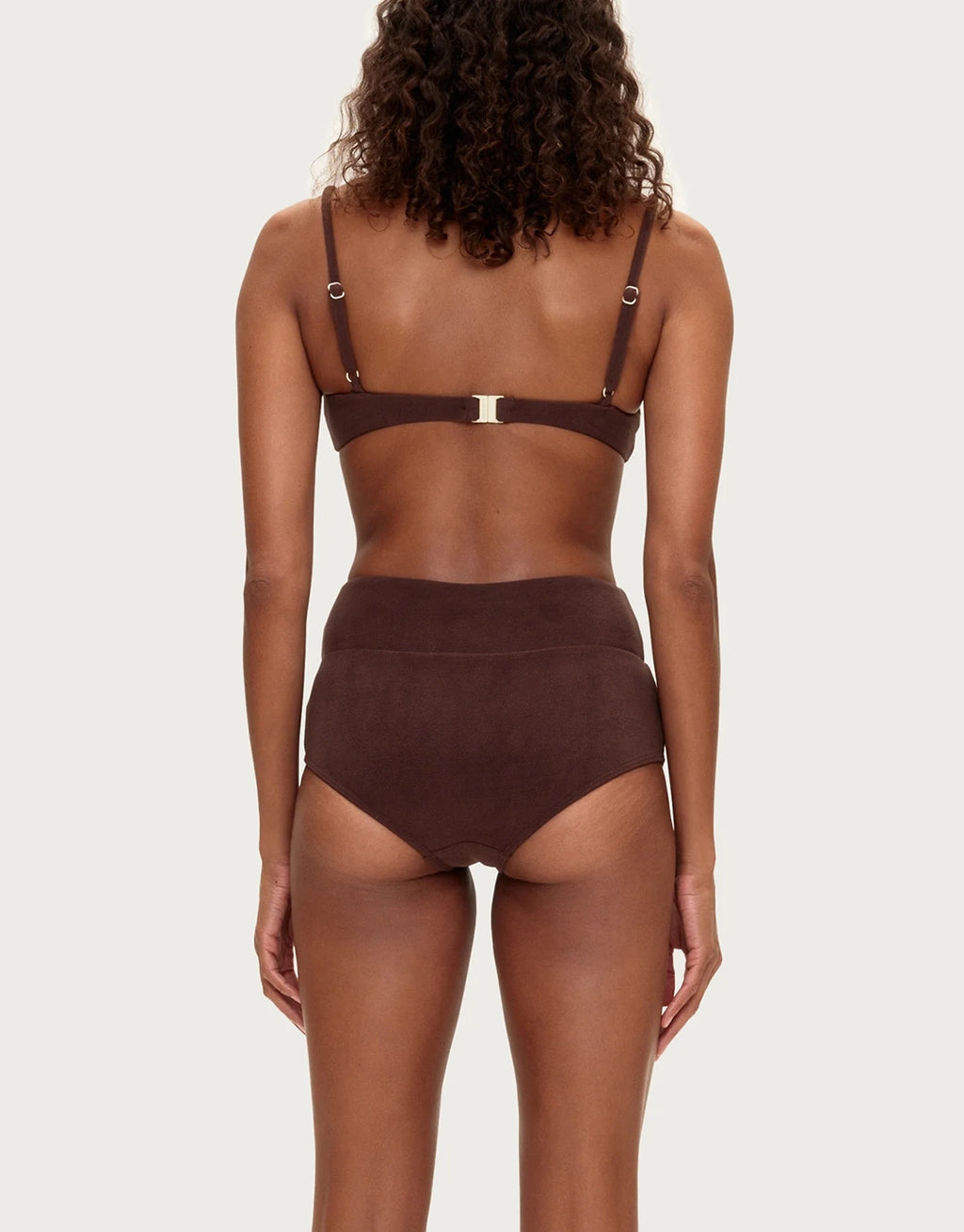 Towelling Bralette Top - Chocolate