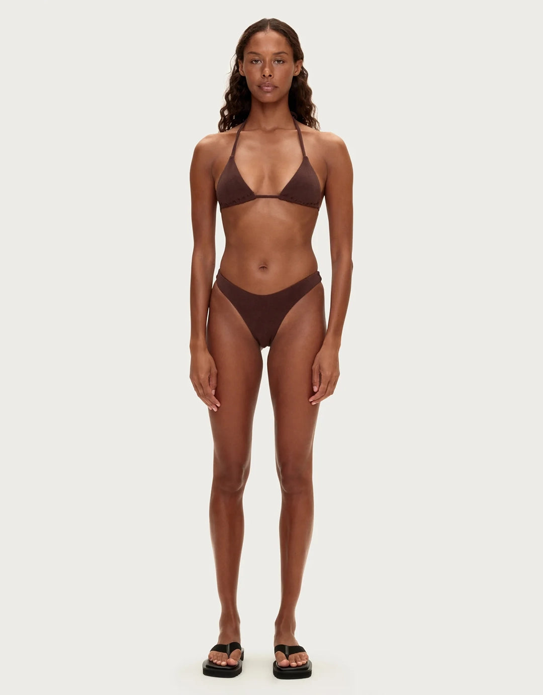 Towelling Curve Brief - Chocolate