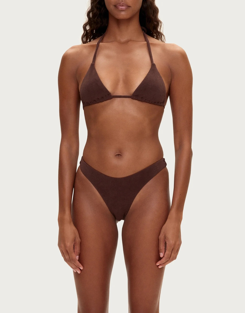 Towelling Curve Brief - Chocolate