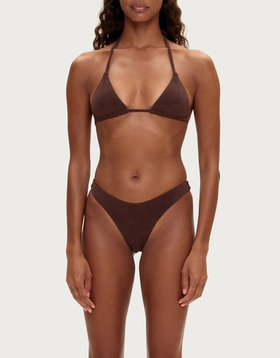 Towelling Curve Brief - Chocolate