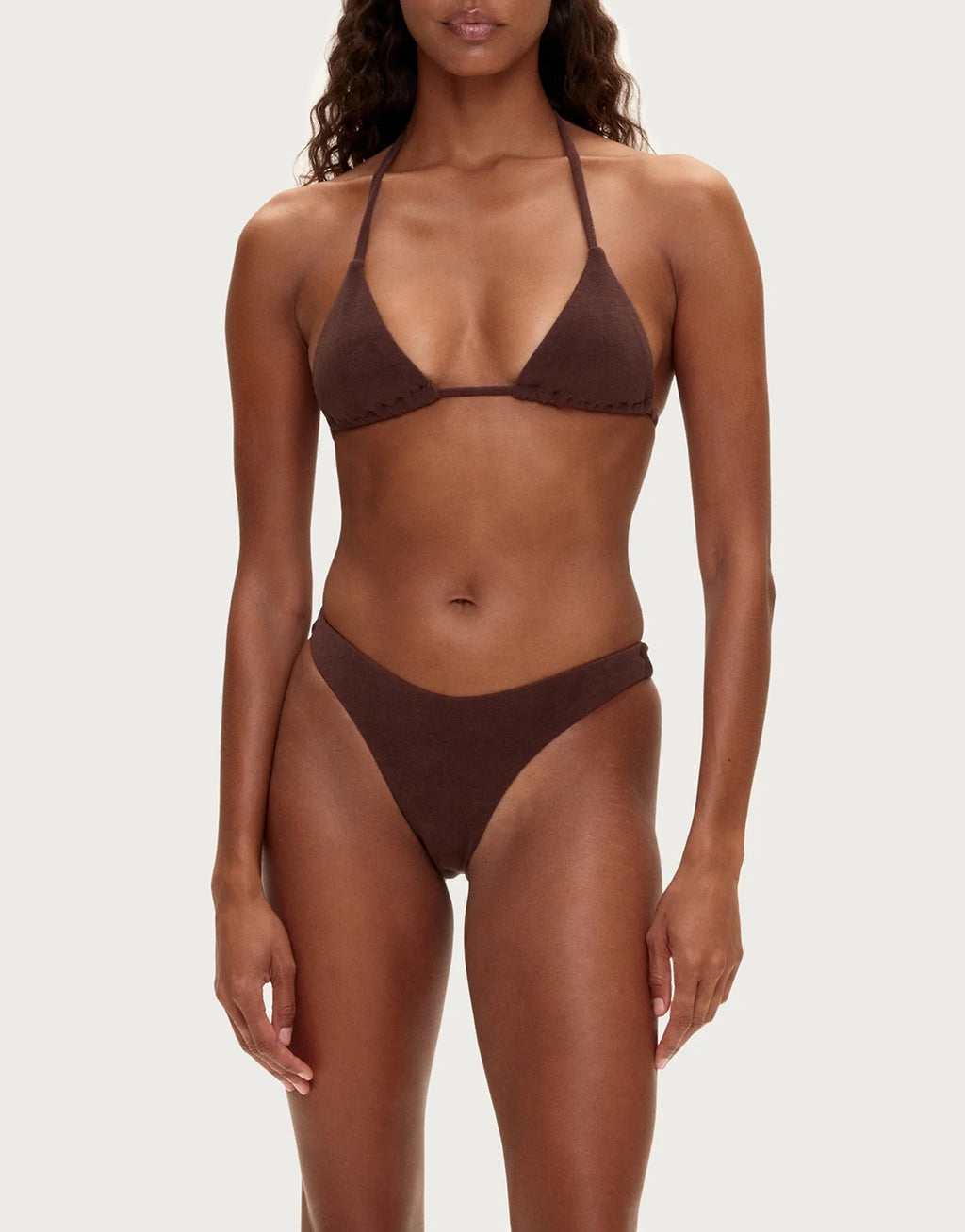 Towelling Curve Brief - Chocolate