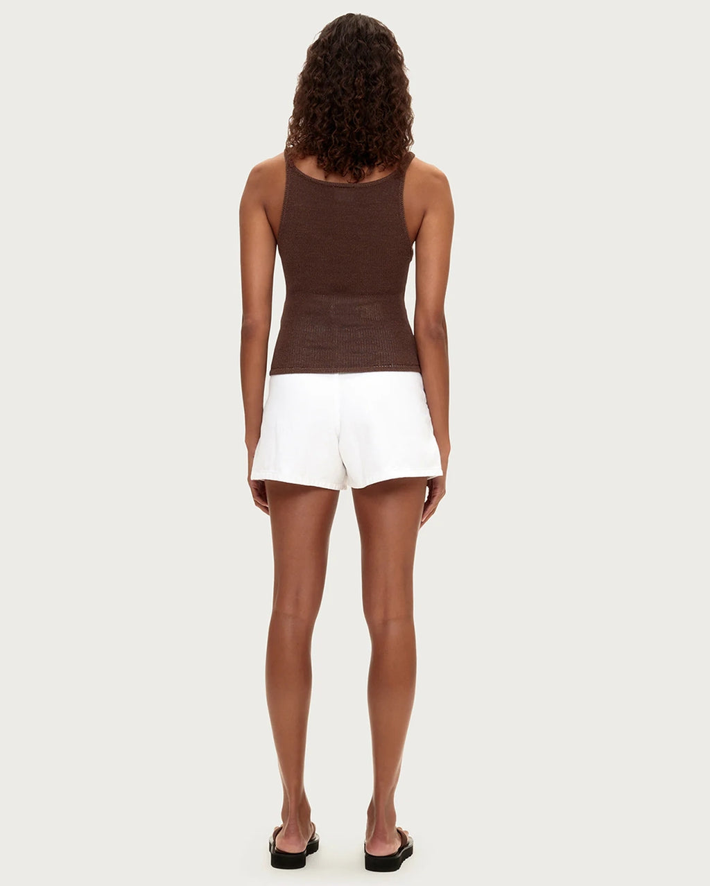 Textured Knit Tank - Chocolate