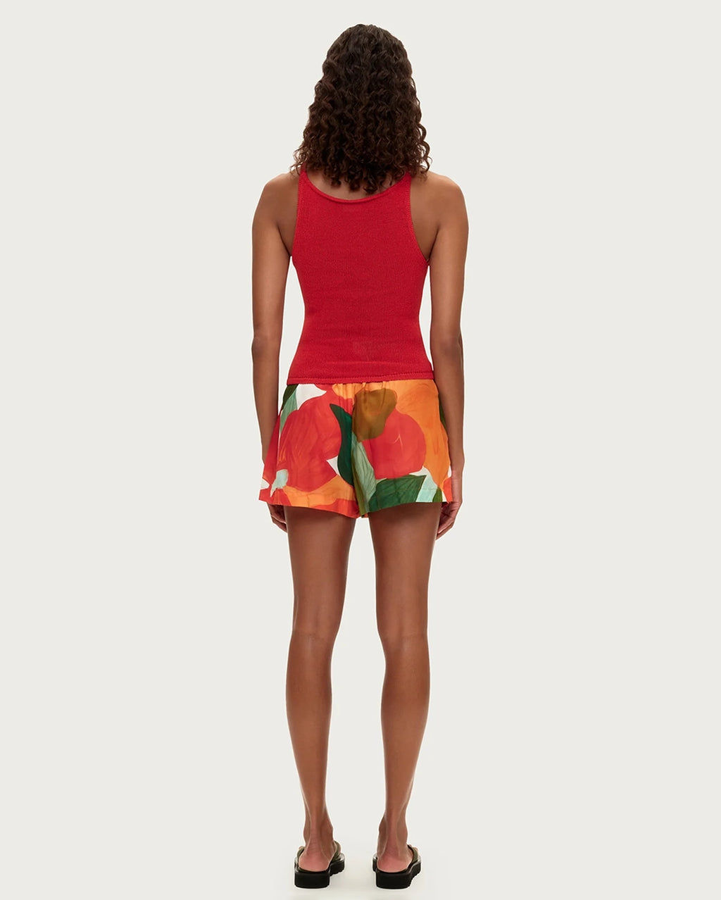 Cotton Silk Short - Red Floral