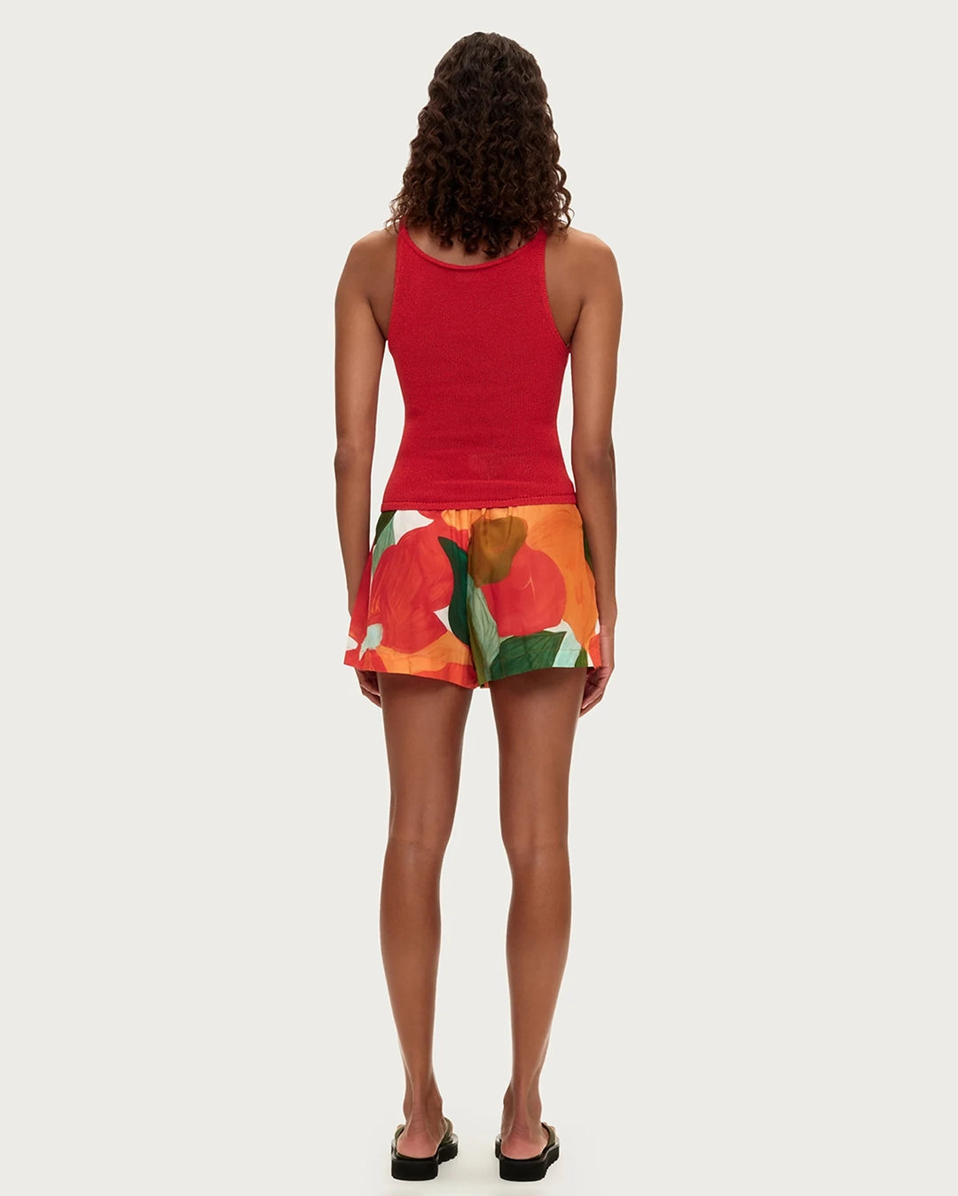 Cotton Silk Short - Red Floral