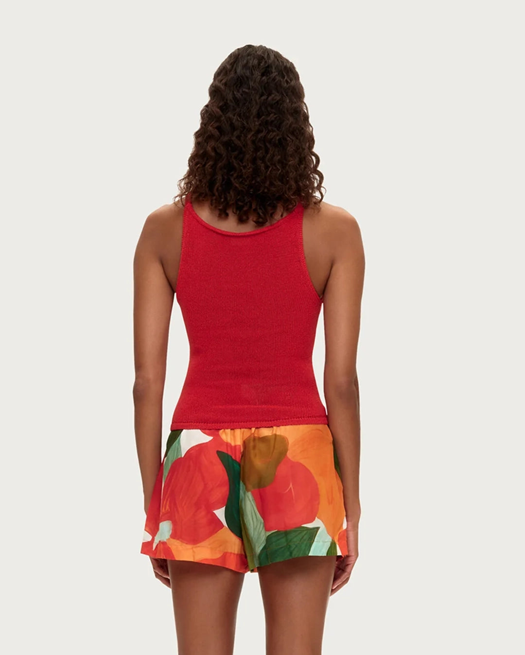 Textured Knit Tank - Red