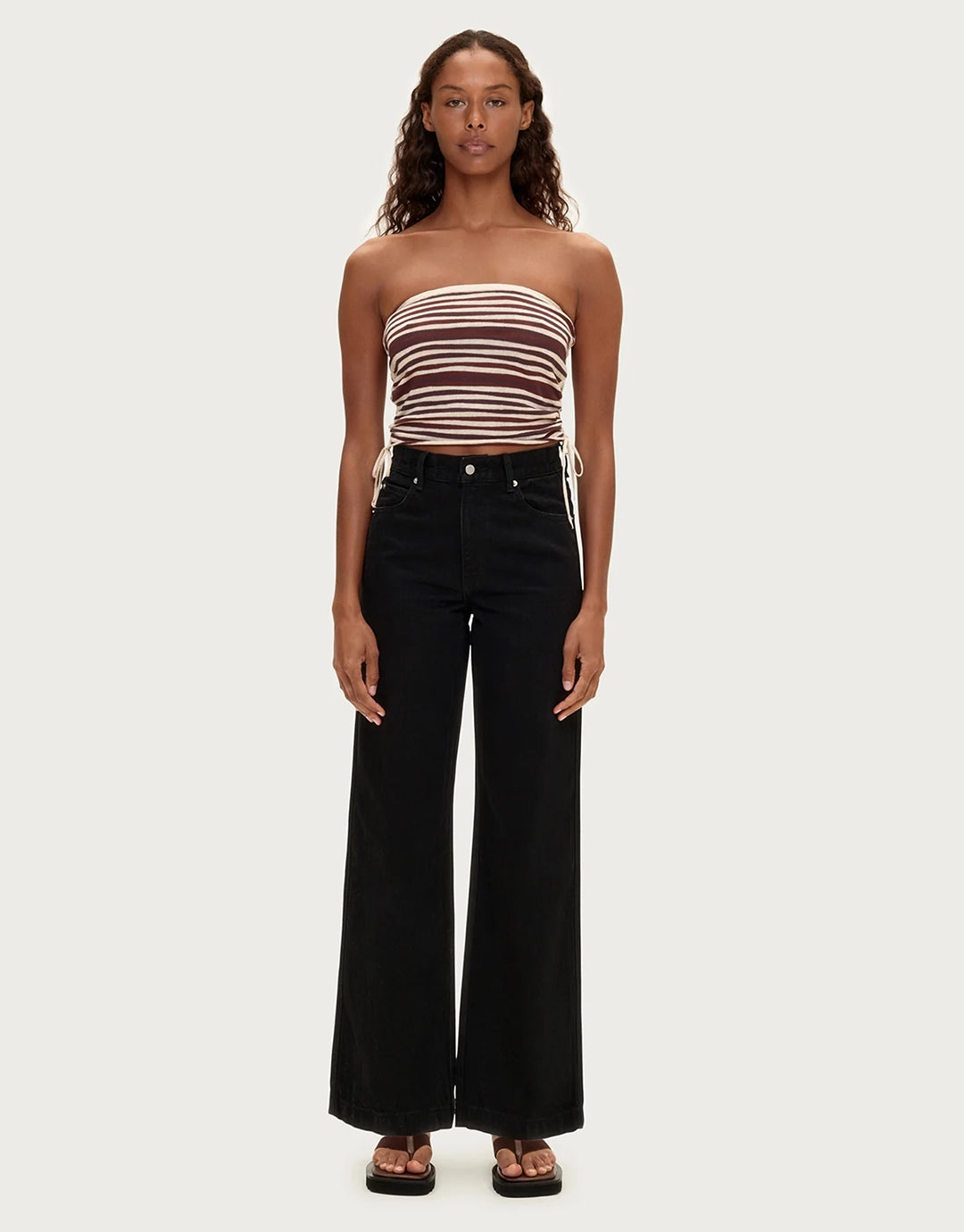Knit Bandeau Top - Chocolate Stripe – Wally