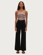 Knit Bandeau Top - Chocolate Stripe by Zulu and Zephyr - view 2