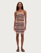 Knit Bandeau Top - Chocolate Stripe by Zulu and Zephyr
