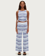 Gathered Knit Tank - Blue Stripe by Zulu and Zephyr