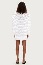 Crochet Knit Mini Dress - White by Zulu and Zephyr - view 2