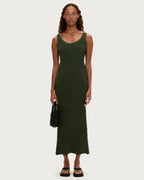 Crinkle Knit Dress - Tallow Green by Zulu and Zephyr - view 3