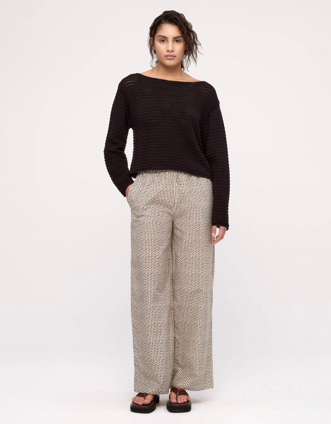 Cotton Silk Pants - Natural Spot by Zulu and Zephyr - view 3