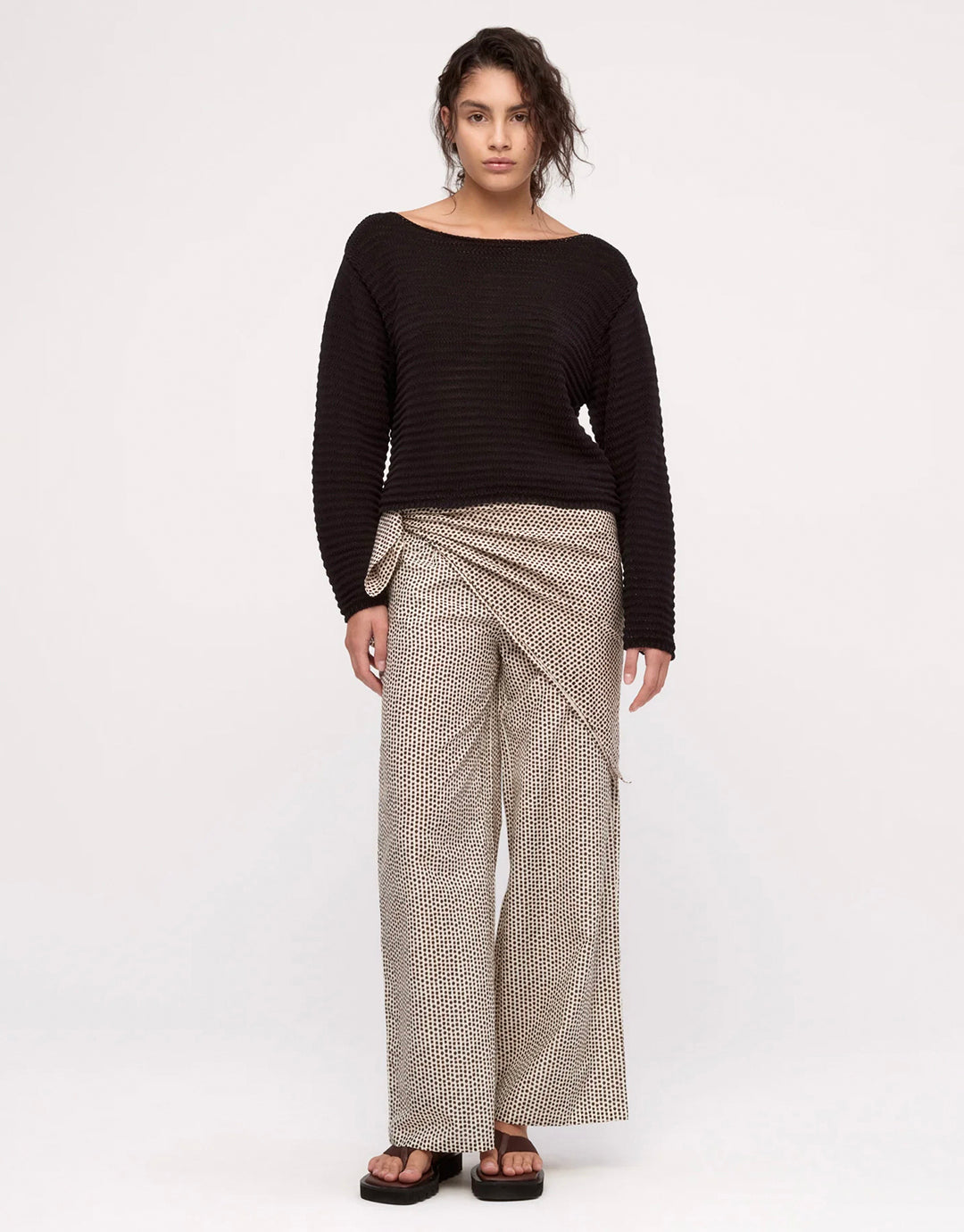 Cotton Lattice Knit Top - Black by Zulu and Zephyr - view 5