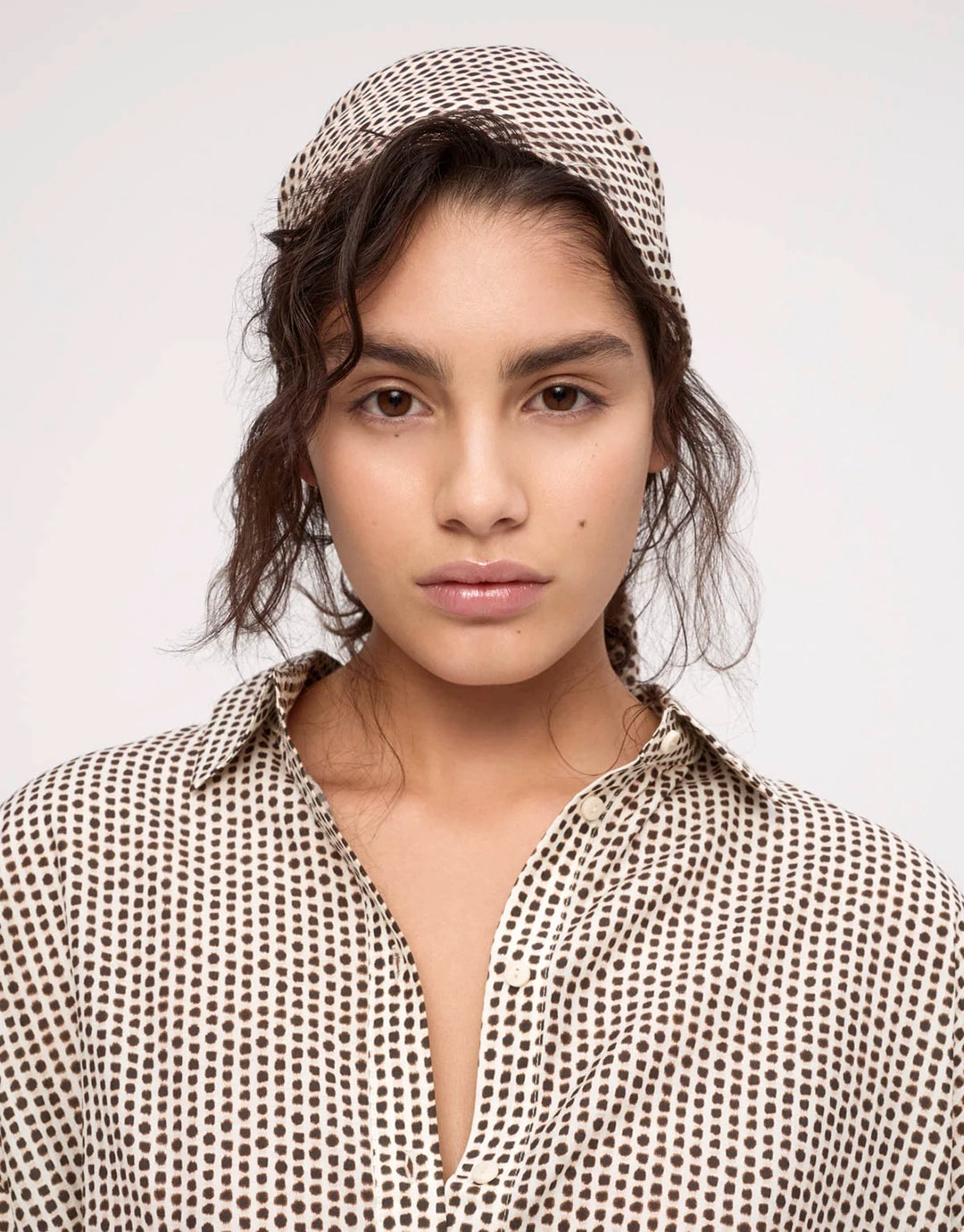 Cotton Silk Scarf - Natural Spot by Zulu and Zephyr - view 4