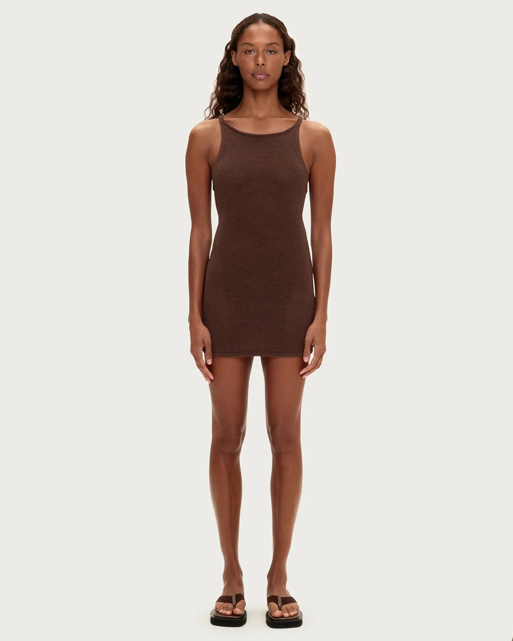 Textured Knit Dress - Chocolate