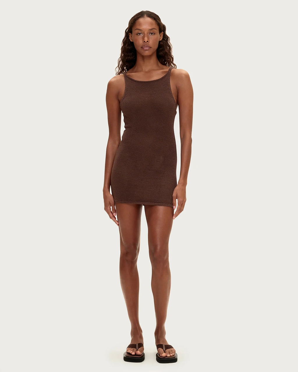 Textured Knit Dress - Chocolate