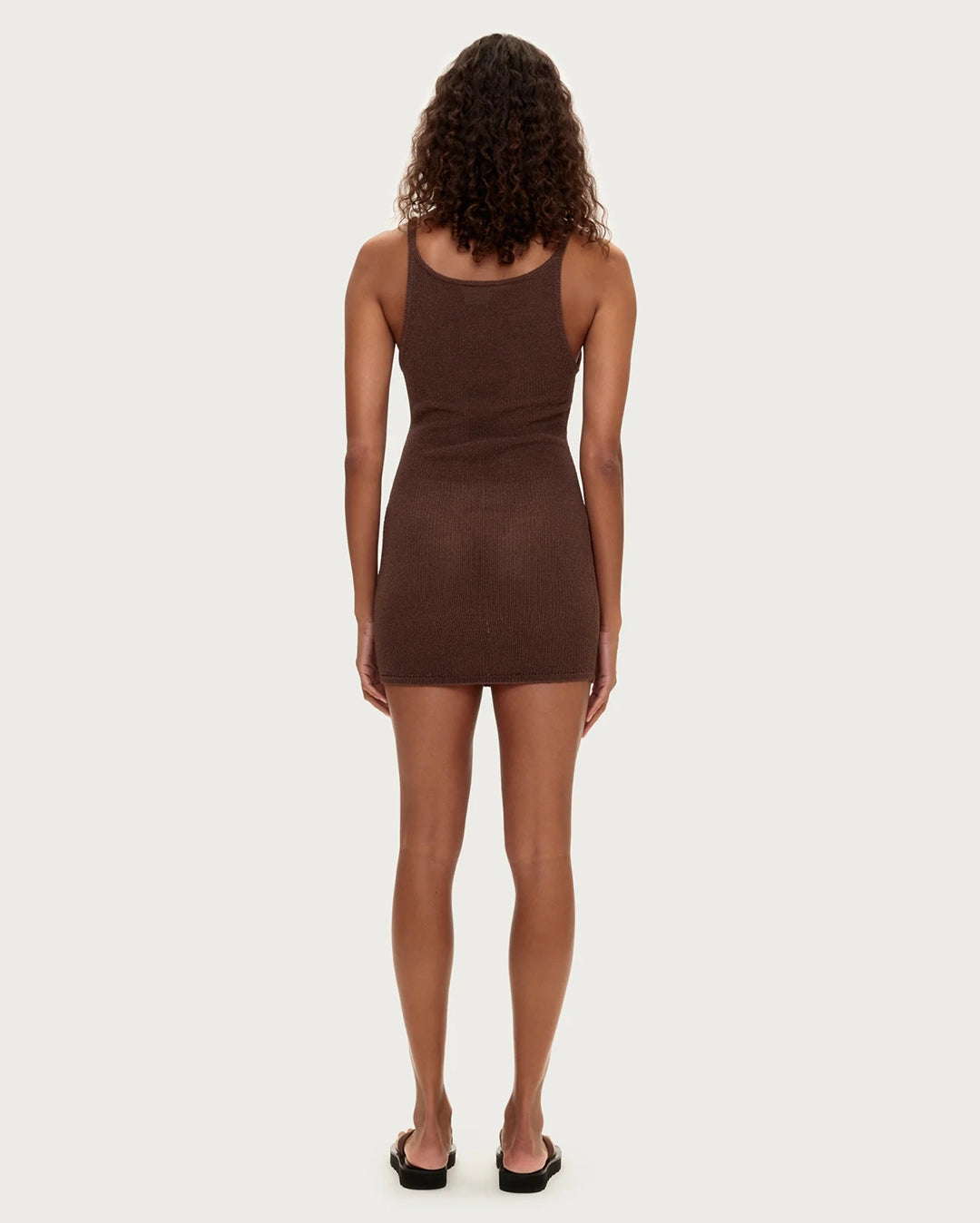 Textured Knit Dress - Chocolate
