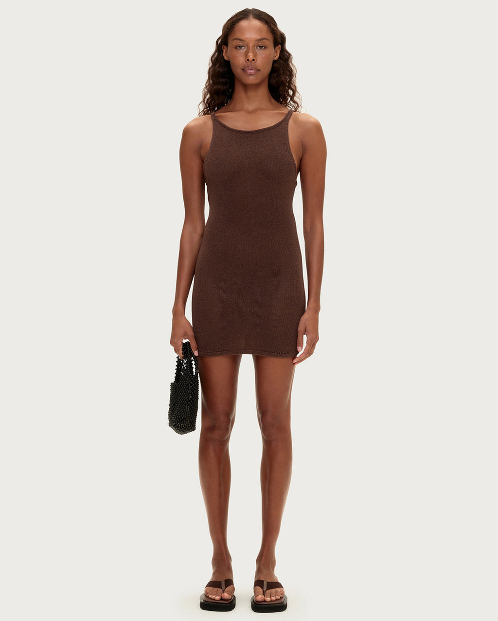 Textured Knit Dress - Chocolate