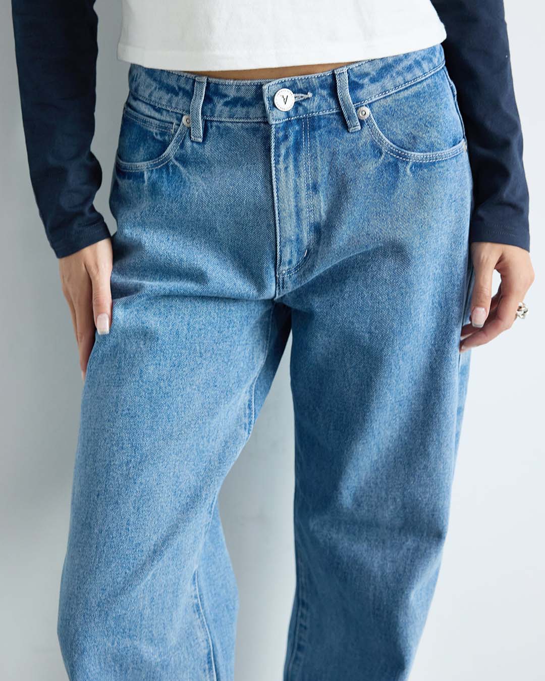 95 Mid Rise Baggy Jeans - Selena