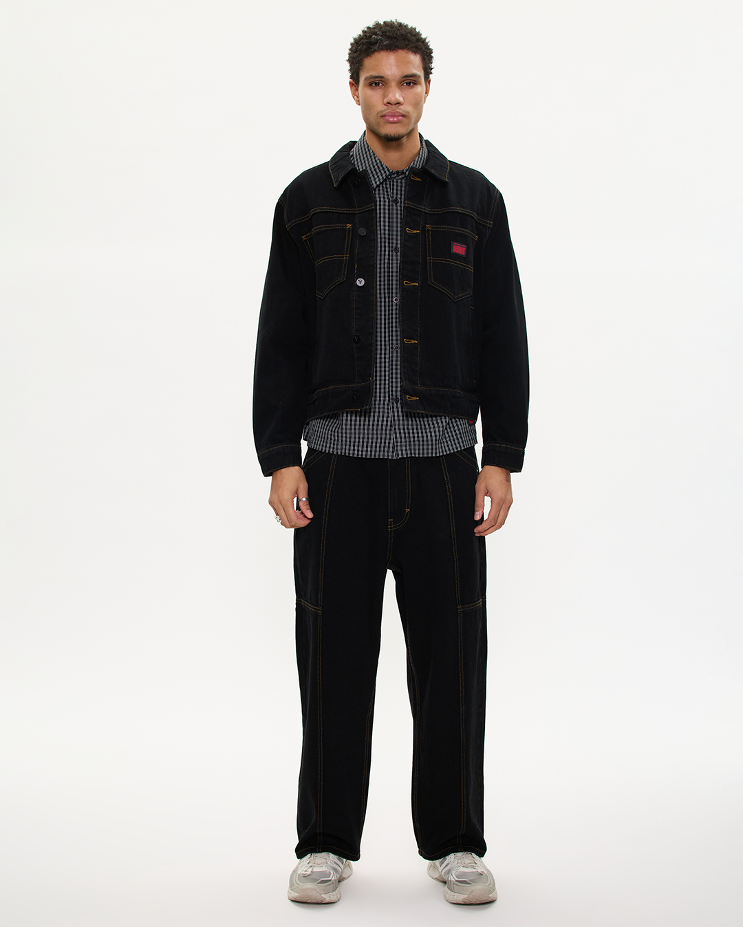 A1 Jacket Blake Recycled Denim Jacket - Washed Black - Abrand