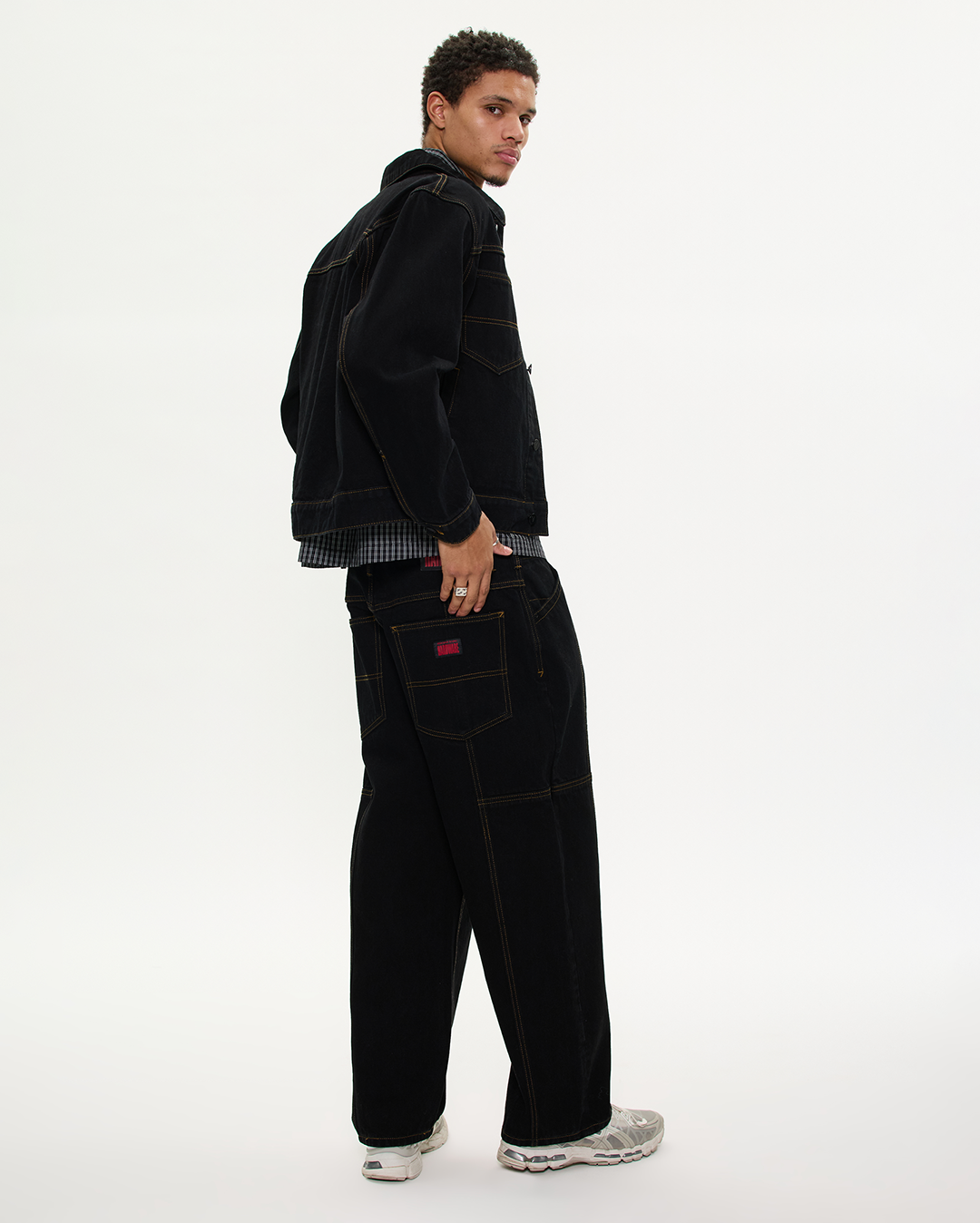 A1 Jacket Blake Recycled Denim Jacket - Washed Black - Abrand