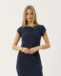 Darcy Thea - Hemp Seersucker Top - Midnight Check 1