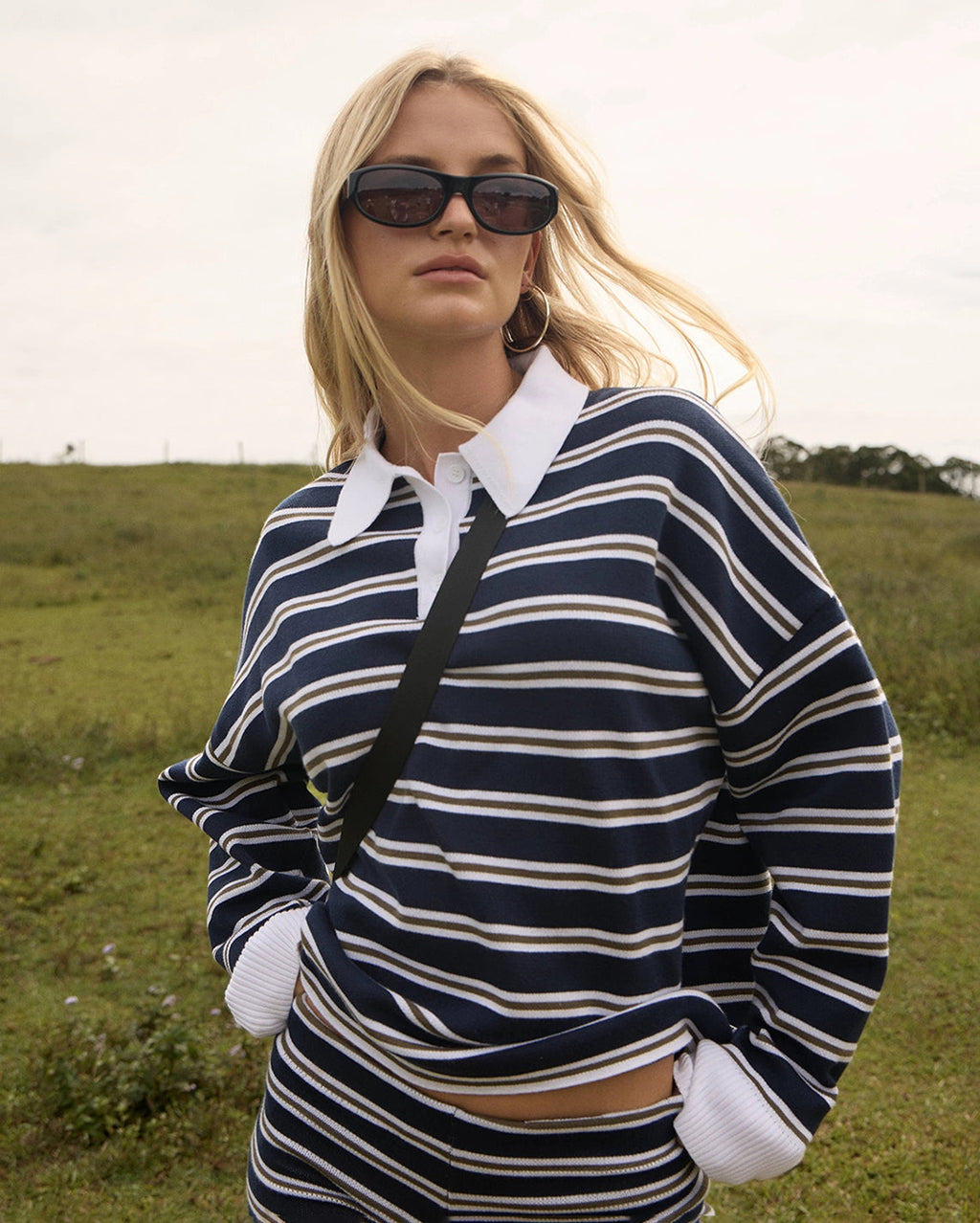 Delta - Recycled Knit Shirt - Navy Stripe - Afends