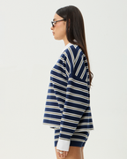Delta - Recycled Knit Shirt - Navy Stripe - Afends