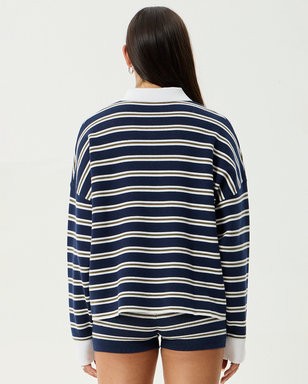 Delta - Recycled Knit Shirt - Navy Stripe - Afends