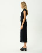 Elodie - Seersucker Midi Dress - Black - Afends