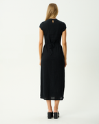 Elodie - Seersucker Midi Dress - Black - Afends