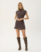 Elodie Shev - Hemp Seersucker Check Dress - Indigo Check 3