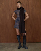 Elodie Shev - Hemp Seersucker Check Dress - Indigo Check 5