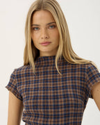 Elodie Shev - Hemp Seersucker Check Dress - Indigo Check 9
