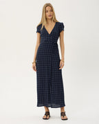 Felicity Thea - Hemp Seersucker Maxi Dress - Midnight Check 2