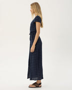 Felicity Thea - Hemp Seersucker Maxi Dress - Midnight Check 4