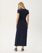 Felicity Thea - Hemp Seersucker Maxi Dress - Midnight Check 7