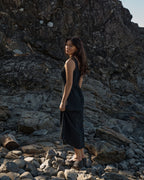 Focus - Seersucker Maxi Dress - Black - Afends